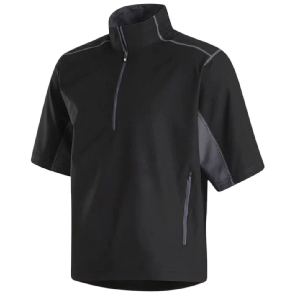 FootJoy Sport Short Sleeve Windshirt Mens Small Black Half Zip Golf Pullover NEW